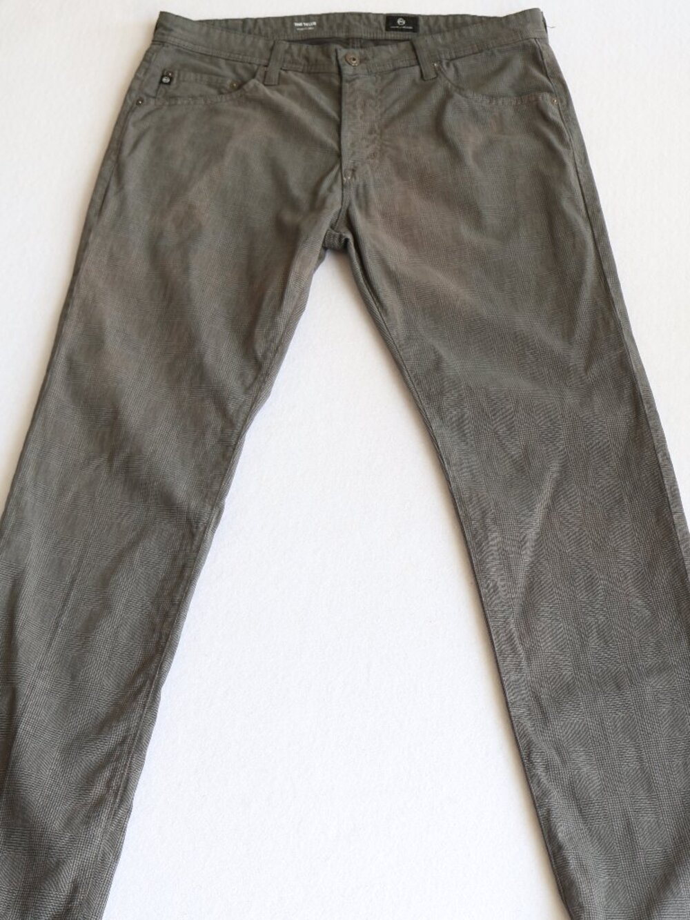 Ag Adriano Goldschmied Tellis Jeans 36x34 Gray Plaid Modern Slim Denim Pants